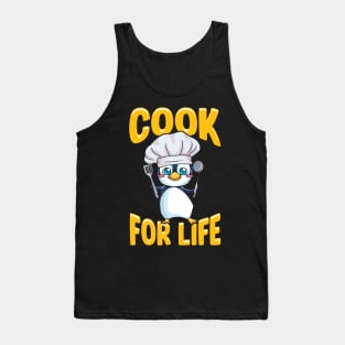 Cute Penguin Cook For Life Cooking Kitchen Animal Tank Top